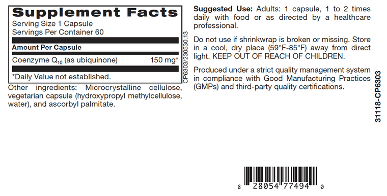 Physician's COQ10 150mg