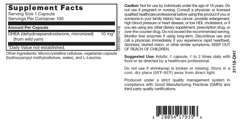 TLC Physician's DHEA 10 mg